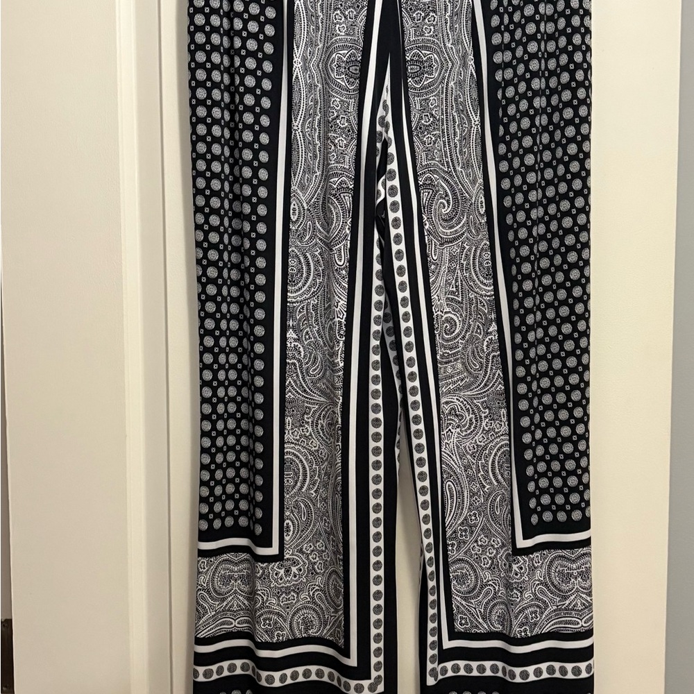INC International Concepts Black and White Wide Leg Pants - Picture 4 of 6